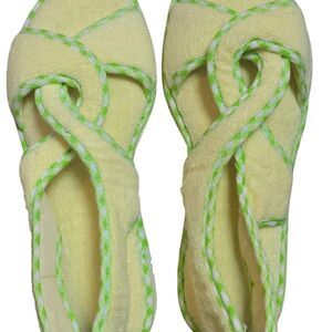 NWOT Vintage Terry Cloth Angel Treads House slippers Open Toe Women's Size 7